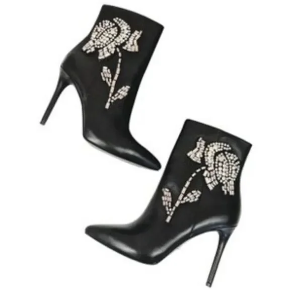 Michael Kors Viera Size 5.5m Black Leather Women BOOTIES - Picture 1 of 10